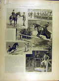 Old Antique Print 1895 Show Paris Horse-Jumping Horses Industrial Palace 19th
