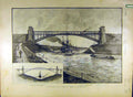 Original Old Antique Print 1895 Canal Baltic Grunenthal Plan Map Elbe French