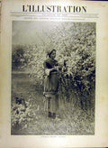 Original Old Antique Print 1895 Aubepine Knight Lady Laurens Mural Fine Art
