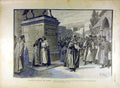 Original Old Antique Print 1895 Theatre Odeon Scene Couronne Drama Coppee 19th