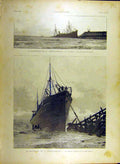 Original Old Antique Print 1895 Ship-Wreck Annie-Ainslie Calais French Victorian