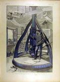 Original Old Antique Print 1895 Telegraphic Communication Sea Ship Telegraph