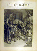 Original Old Antique Print 1895 Ceremony Mega People Scene Normal School 19th