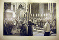 Original Old Antique Print 1898 Jerusalem Service Religious Onction Latin 19th