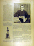 Original Old Antique Print 1898 Portrait Carre Comic-Opera Director Victorian
