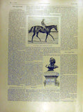 Original Old Antique Print 1898 Race-Horse King-Soliel Roi-Soliel Lemaitre 19th