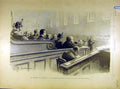 Original Old Antique Print 1898 Court Panama Trial Affair French Maret 19th