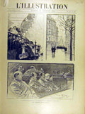 Original Old Antique Print 1898 Court Trail Emile-Zola Jury Portrait Sketches