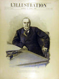 Original Old Antique Print 1898 Portrait Mac-Kinley United-States President 19th