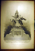 Original Old Antique Print 1902 Monument Victor Hugo Barrias Paris French 20th