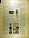 Original Old Antique Print 1902 Hairpin Table Fermee Ouverte French 20th Century