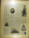 Original Old Antique Print 1902 Portrait Menozzi Bris Lynch Tram Stamp French