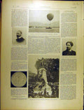 Original Old Antique Print 1902 Portrait Baudic Michelet Monument Washington