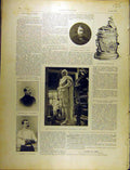 Original Old Antique Print 1902 Monument Roland Berlin Portrait Pini Kirchhoffer