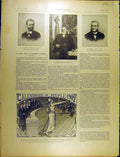 Old Antique Print 1902 Portraits Vandervelde Mot Woeste Suffrage French 20th