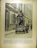 Original Old Antique Print 1902 Statue Victor Hugo Transport St. Georges French