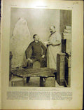 Original Old Antique Print 1902 Morgan Schell Inventor Archeology Louvre French