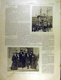 Original Old Antique Print 1903 Carnival Nice Massena Ladies Charity Bazaar Rome