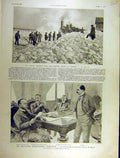 Original Old Antique Print 1903 Train Snow Lozere Washington Venezuela Bowen