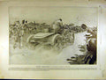 Original Old Antique Print 1903 Automobile Racing Sport Chariot Horse 20th