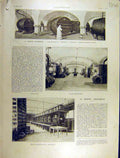 Original Old Antique Print 1903 Chartreuse Winery Avignon Buildings Ruins 20th