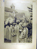 Old Antique Print 1903 Congregation Abbey Senanque Priest Religious Page 20th