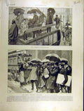 Original Old Antique Print 1903 Omnibus Paris Metropolitan Transport French