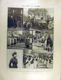 Original Old Antique Print 1903 Roubaisienne Hospital Fraternity Nurses Fete