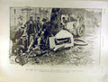 Original Old Antique Print 1903 Loraine-Barrow Accident Automobile Race 20th