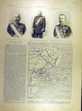Original Old Antique Print 1904 Teraoutchi Alexeief Taro-Katsuru Map Japan 20th