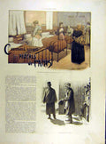 Original Old Antique Print 1904 Poor People France Paris Dormitory French 20th