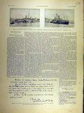 Original Old Antique Print 1904 Kasuga Cruisers Nishin Ships Naval French 20th