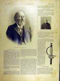 Original Old Antique Print 1904 Portrait Deschanel Christophle Sword 20th