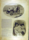 Old Antique Print 1904 King Queen Italy Automobile Helene Matalda Yolande 20th