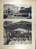 Original Old Antique Print 1904 Statue Hugo Medici Loubet Roman Forum French