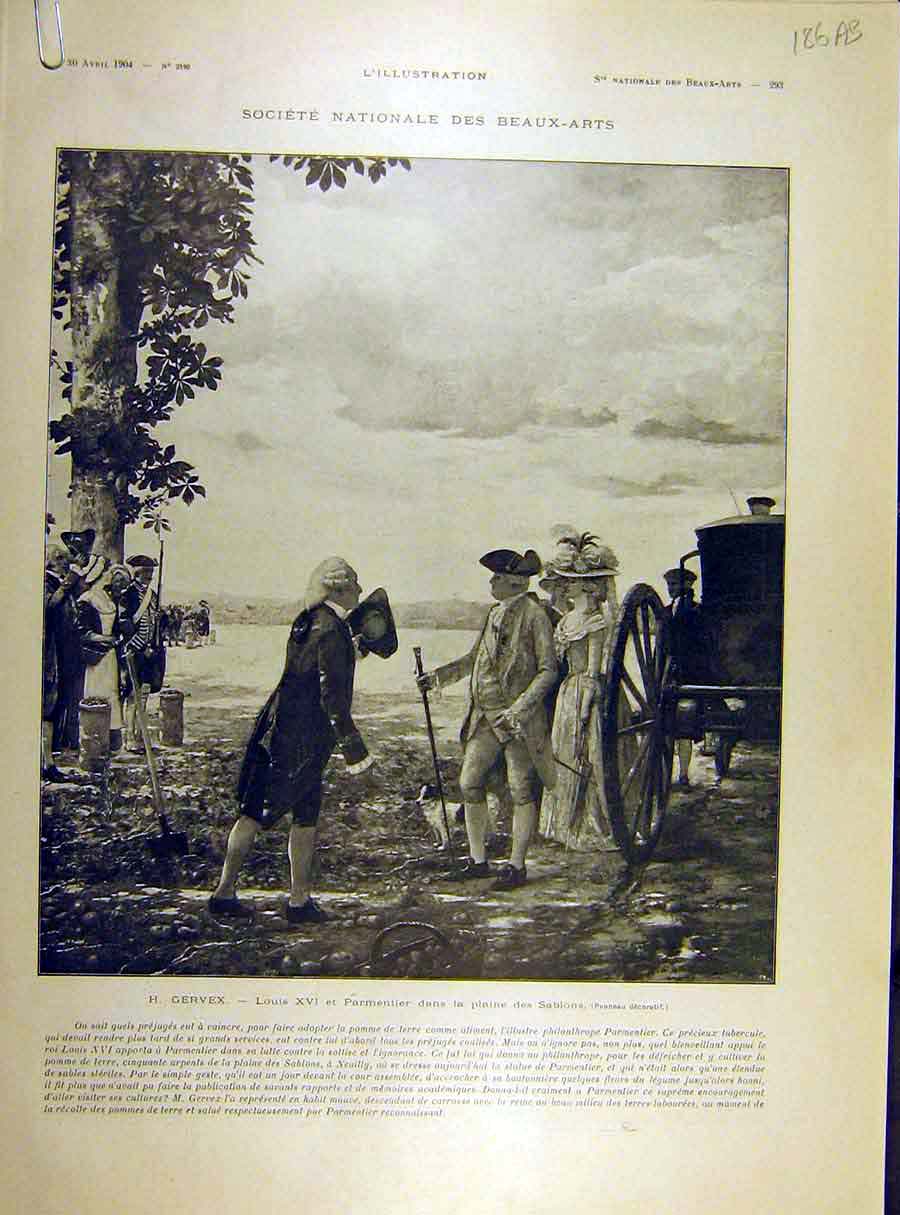 Original Old Antique Print 1904 Society Fine Art Gervex Faivre Women Sablons