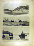 Original Old Antique Print 1904 Port-Arthur Russian Squadron Telegraph War Page