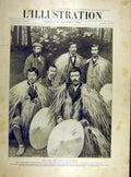 Original Old Antique Print 1904 Patriotic Anti-Russian League Japan War 20th