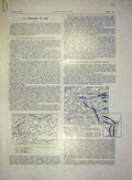 Original Old Antique Print Map Army Campaign Europe Paris Brussels French 1915