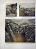 Original Old Antique Print Military Trenches Aisne Siers Food French 1915 20th