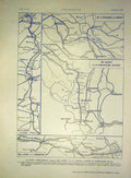 Old Antique Print Map Suisse Frontier Belfort Mulhouse Colmar French 1915 20th