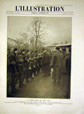 Original Old Antique Print Joffre General Review Troops Siers French 1915 20th