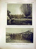 Original Old Antique Print General Sarrail Joffre Troops War French 1915 20th