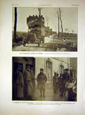 Original Old Antique Print Prince De Galles Alsace Troops Autobus French 1915