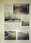 Original Old Antique Print Trench Troops War Military Parade French 1915 20th