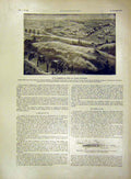 Original Old Antique Print Canon Battle Sketch Shrapnel War French 1915 20th