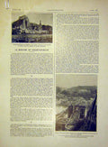 Original Old Antique Print German Dinant-Sur-Meuse War Ruins French 1915 20th