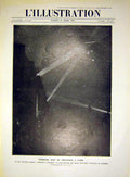 Original Old Antique Print Spring Paris Raids Zeppelin War Night French 1915