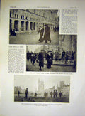 Original Old Antique Print Ypres Royal Visit Belgian French 1915 20th Century