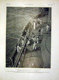 Original Old Antique Print Charlemagne Dardanelles Funeral Troops French 1915